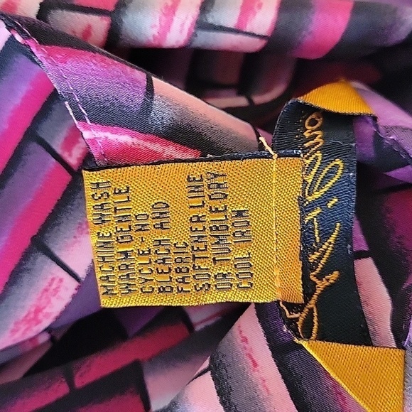 M-ILANO Gold Label Candy Pink Psychedelic Button Down Long Sleeve Disco Shirt - Picture 6 of 6